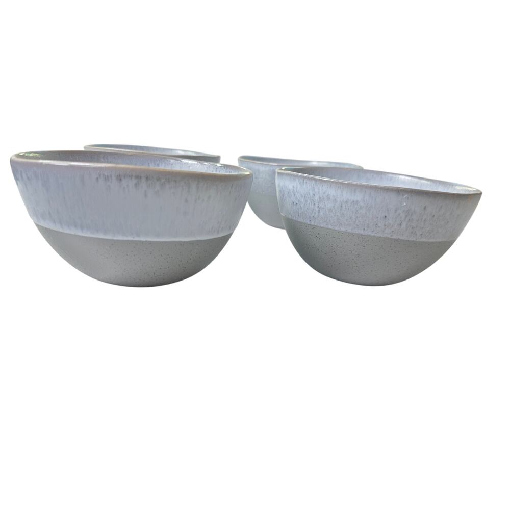 HOTEL COLECTION Blue Gray Not Round 6" Stoneware Cereal Bowl Deep Set of 4